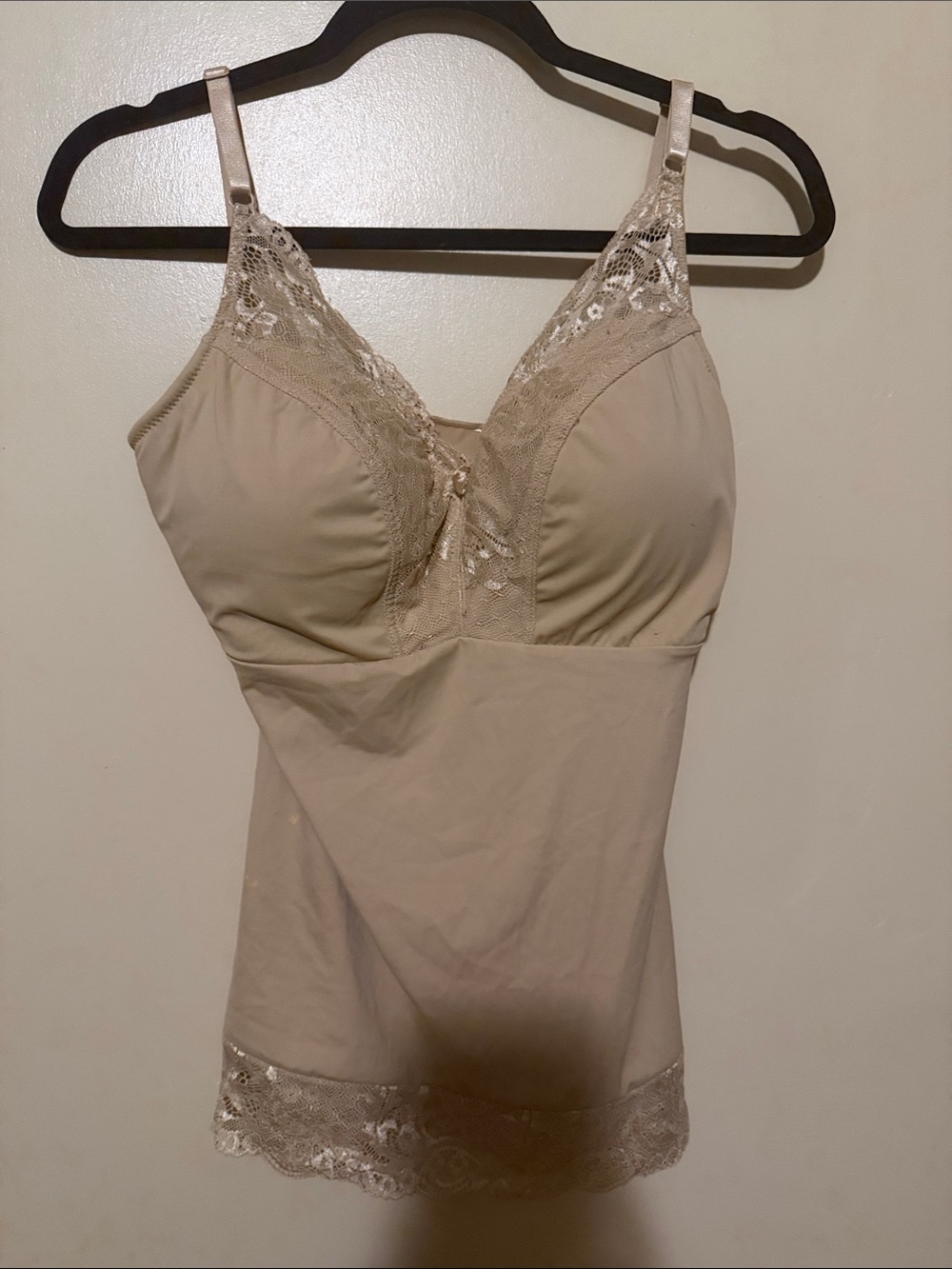Rhonda Shear Nude Lace-Trim Shaping Camisole